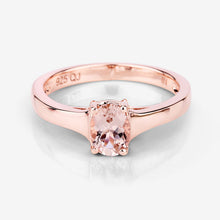 Load image into Gallery viewer, 0.70 Carat Genuine Morganite .925 Sterling Silver Ring