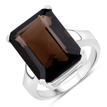 Load image into Gallery viewer, 11.20 Carat Genuine Smoky Quartz .925 Sterling Silver Ring