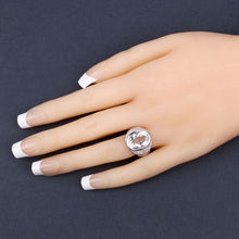 Load image into Gallery viewer, 5.38 Carat Genuine Crystal Quartz and White Diamond .925 Sterling Silver Ring