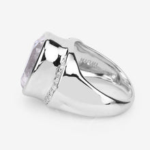 Load image into Gallery viewer, 5.38 Carat Genuine Crystal Quartz and White Diamond .925 Sterling Silver Ring