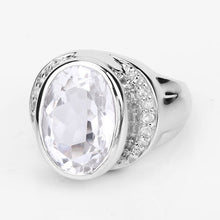 Load image into Gallery viewer, 5.38 Carat Genuine Crystal Quartz and White Diamond .925 Sterling Silver Ring