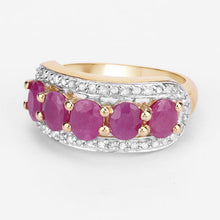 Load image into Gallery viewer, 1.74 Carat Genuine Ruby and White Diamond .925 Sterling Silver Ring