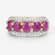 Load image into Gallery viewer, 1.74 Carat Genuine Ruby and White Diamond .925 Sterling Silver Ring