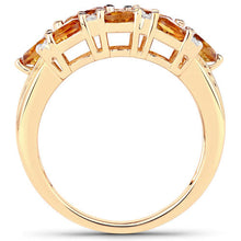 Load image into Gallery viewer, 14K Yellow Gold Plated 2.48 Carat Genuine Citrine & White Topaz .925 Sterling Silver Ring