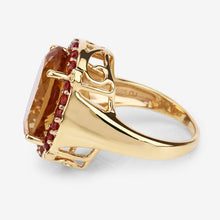 Load image into Gallery viewer, 9.38 Carat Genuine Citrine and Orange Sapphire .925 Sterling Silver Ring
