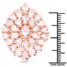 Load image into Gallery viewer, 18K Rose Gold Plated 4.55 Carat Genuine Morganite .925 Sterling Silver Ring
