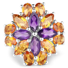 Load image into Gallery viewer, 7.96 Carat Genuine Amethyst & Madeira Citrine .925 Sterling Silver Ring