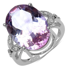 Load image into Gallery viewer, 10.50 Carat Genuine Amethyst & White Topaz .925 Sterling Silver Ring