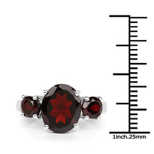 Load image into Gallery viewer, 5.01 Carat Genuine Garnet .925 Sterling Silver Ring