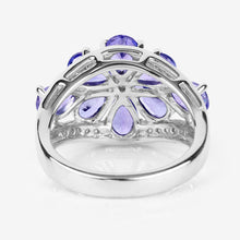 Load image into Gallery viewer, 3.24 Carat Genuine Tanzanite and White Topaz .925 Sterling Silver Ring