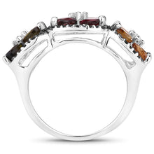 Load image into Gallery viewer, 8.38 Carat Genuine Multi Tourmaline .925 Sterling Silver Ring