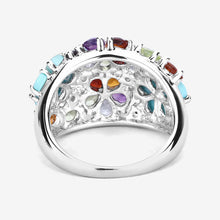 将图片加载到图库查看器,4.03 Carat Genuine Multi Stones .925 Sterling Silver Ring