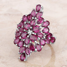 Load image into Gallery viewer, 7.52 Carat Genuine Rhodolite .925 Sterling Silver Ring
