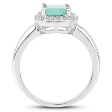 Load image into Gallery viewer, 1.73 Carat Genuine Emerald & White Topaz .925 Sterling Silver Ring