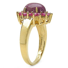 Load image into Gallery viewer, 14K Yellow Gold Plated 5.07 Carat Genuine Ruby .925 Sterling Silver Ring