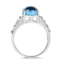 Load image into Gallery viewer, 4.77 Carat Genuine Swiss Blue Topaz and Tanzanite .925 Sterling Silver Ring