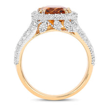 Load image into Gallery viewer, 3.71 Carat Genuine Citrine and White Topaz .925 Sterling Silver Ring
