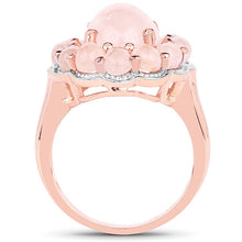 Load image into Gallery viewer, 14K Rose Gold Plated 6.76 Carat Genuine Morganite .925 Sterling Silver Ring