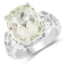 Load image into Gallery viewer, 6.74 Carat Genuine Green Amethyst .925 Sterling Silver Ring