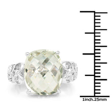Load image into Gallery viewer, 6.74 Carat Genuine Green Amethyst .925 Sterling Silver Ring