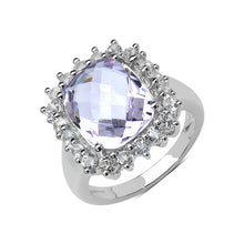 Load image into Gallery viewer, 5.55 Carat Genuine Pink Amethyst and White Topaz .925 Sterling Silver Ring
