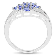 Load image into Gallery viewer, 1.59 Carat Genuine Tanzanite and White Topaz .925 Sterling Silver Ring