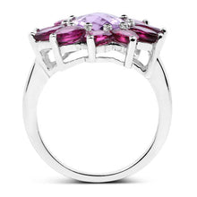 将图片加载到图库查看器,5.65 Carat Genuine Amethyst and Rhodolite .925 Sterling Silver Ring