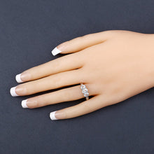 Load image into Gallery viewer, 0.95 Carat Genuine Aquamarine and White Diamond .925 Sterling Silver Ring