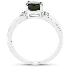 Load image into Gallery viewer, 1.29 Carat Genuine Chrome Diopside and White Topaz .925 Sterling Silver Ring