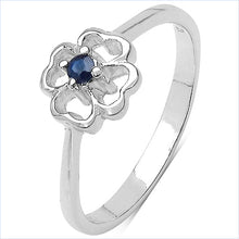 Load image into Gallery viewer, 0.07 Carat Genuine Blue Sapphire .925 Sterling Silver Ring
