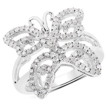 Load image into Gallery viewer, 0.58 Carat Genuine White Diamond .925 Sterling Silver Ring