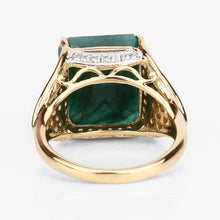 Load image into Gallery viewer, 8.70 Carat Dyed Emerald and White Topaz .925 Sterling Silver Ring