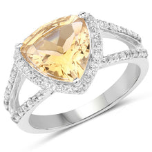 Load image into Gallery viewer, 3.06 Carat Genuine Citrine and White Topaz .925 Sterling Silver Ring