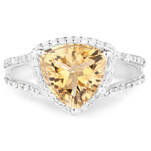 Load image into Gallery viewer, 3.06 Carat Genuine Citrine and White Topaz .925 Sterling Silver Ring