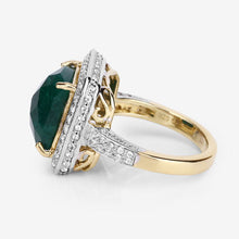 Load image into Gallery viewer, 5.18 Carat Dyed Emerald and White Topaz .925 Sterling Silver Ring