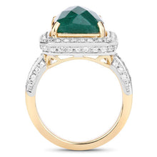 Load image into Gallery viewer, 5.18 Carat Dyed Emerald and White Topaz .925 Sterling Silver Ring
