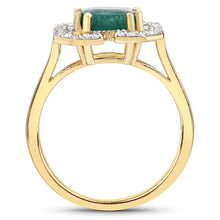 Load image into Gallery viewer, 2.55 Carat Dyed Emerald and White Topaz .925 Sterling Silver Ring