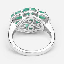 将图片加载到图库查看器,3.33 Carat Genuine Zambian Emerald and White Zircon .925 Sterling Silver Ring