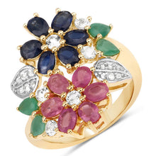 Load image into Gallery viewer, 3.65 Carat Genuine Multi Stones .925 Sterling Silver Ring
