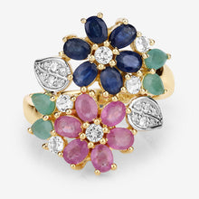 Load image into Gallery viewer, 3.65 Carat Genuine Multi Stones .925 Sterling Silver Ring