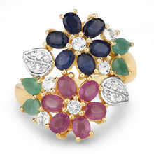 Load image into Gallery viewer, 3.65 Carat Genuine Multi Stones .925 Sterling Silver Ring