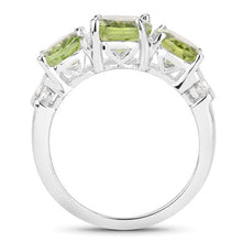 将图片加载到图库查看器,4.14 Carat Genuine Peridot and White Topaz .925 Sterling Silver Ring