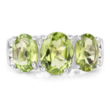 将图片加载到图库查看器,4.14 Carat Genuine Peridot and White Topaz .925 Sterling Silver Ring