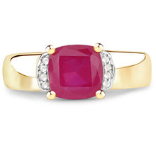 Load image into Gallery viewer, 3.44 Carat Glass Filled Ruby and White Topaz .925 Sterling Silver Ring