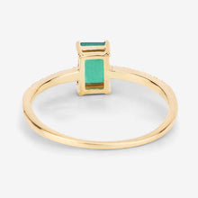 Load image into Gallery viewer, 0.59 Carat Genuine Zambian Emerald and White Diamond 14K Yellow Gold Ring