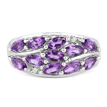 Load image into Gallery viewer, 1.67 Carat Genuine Amethyst and White Topaz .925 Sterling Silver Ring