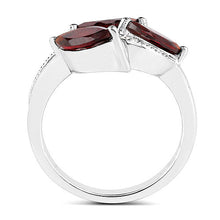 Load image into Gallery viewer, 1.98 Carat Genuine Garnet and White Topaz .925 Sterling Silver Ring