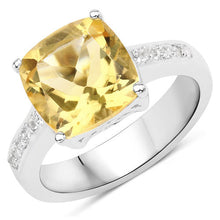 Load image into Gallery viewer, 4.12 Carat Genuine Citrine and White Topaz .925 Sterling Silver Ring