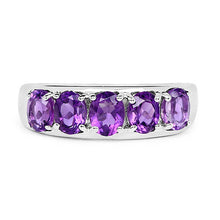 将图片加载到图库查看器,1.70 Carat Genuine Amethyst .925 Sterling Silver Ring