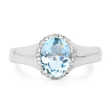Load image into Gallery viewer, 2.63 Carat Genuine Blue Topaz and White Topaz .925 Sterling Silver Ring